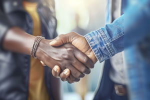 Corporate Karelvwijk Portrait Shot Of Two People Shaking Hands. The Lef Cd497151 7ffa 4d1c B05a Eb37cedb13b3 1 300x200