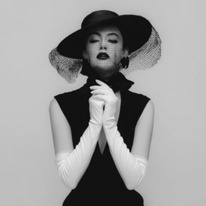 karelvwijk 88751 vogue model wearing a black dress with white 6d2ff19d 9e7c 4581 94c4 6506f3d8b71b 1